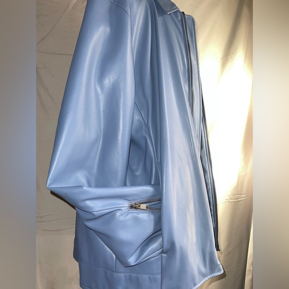 Polyester Leather-like Flight Jacket. - Picture 4 of 4